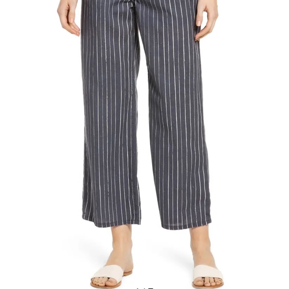 AG Etta Crop Wide Leg Linen & Cotton Jeans size 30